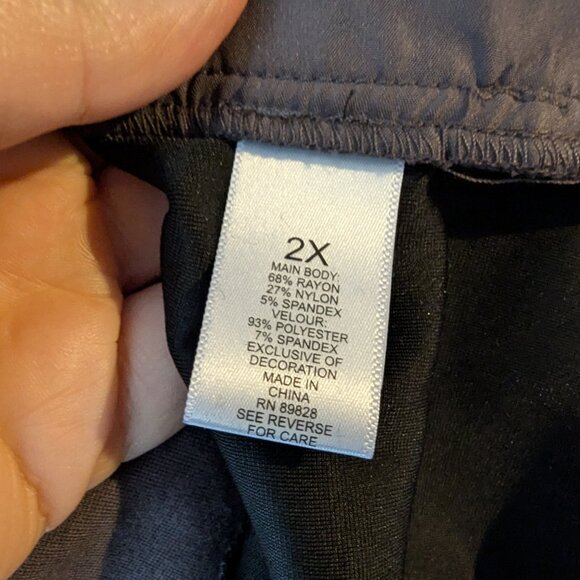 Logo Lori Goldstein Lavish Blazer Jacket Callie Gray Black Velour Womens 2X - Picture 8 of 9